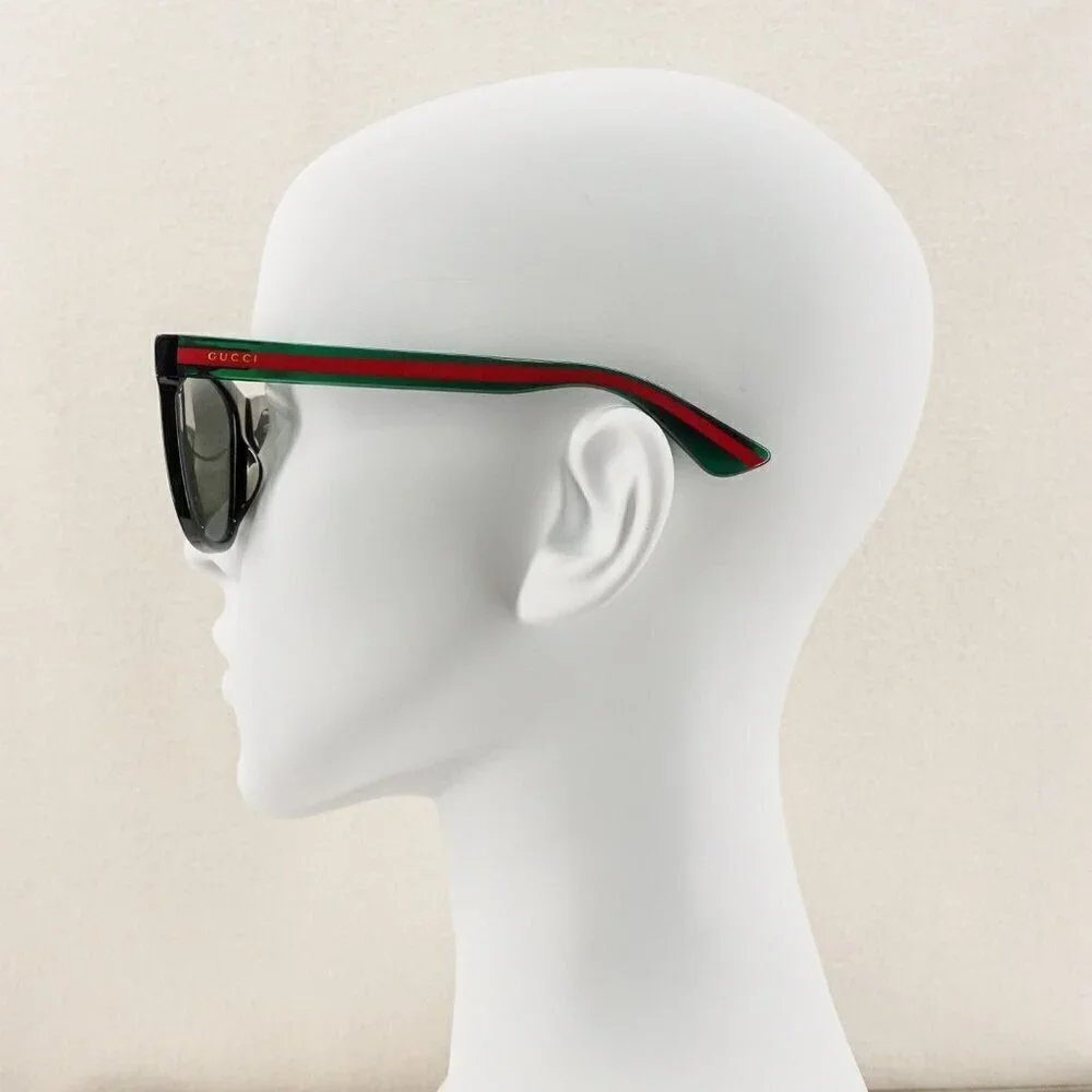 Gucci GG0057 Square Sunglasses Black Green OS